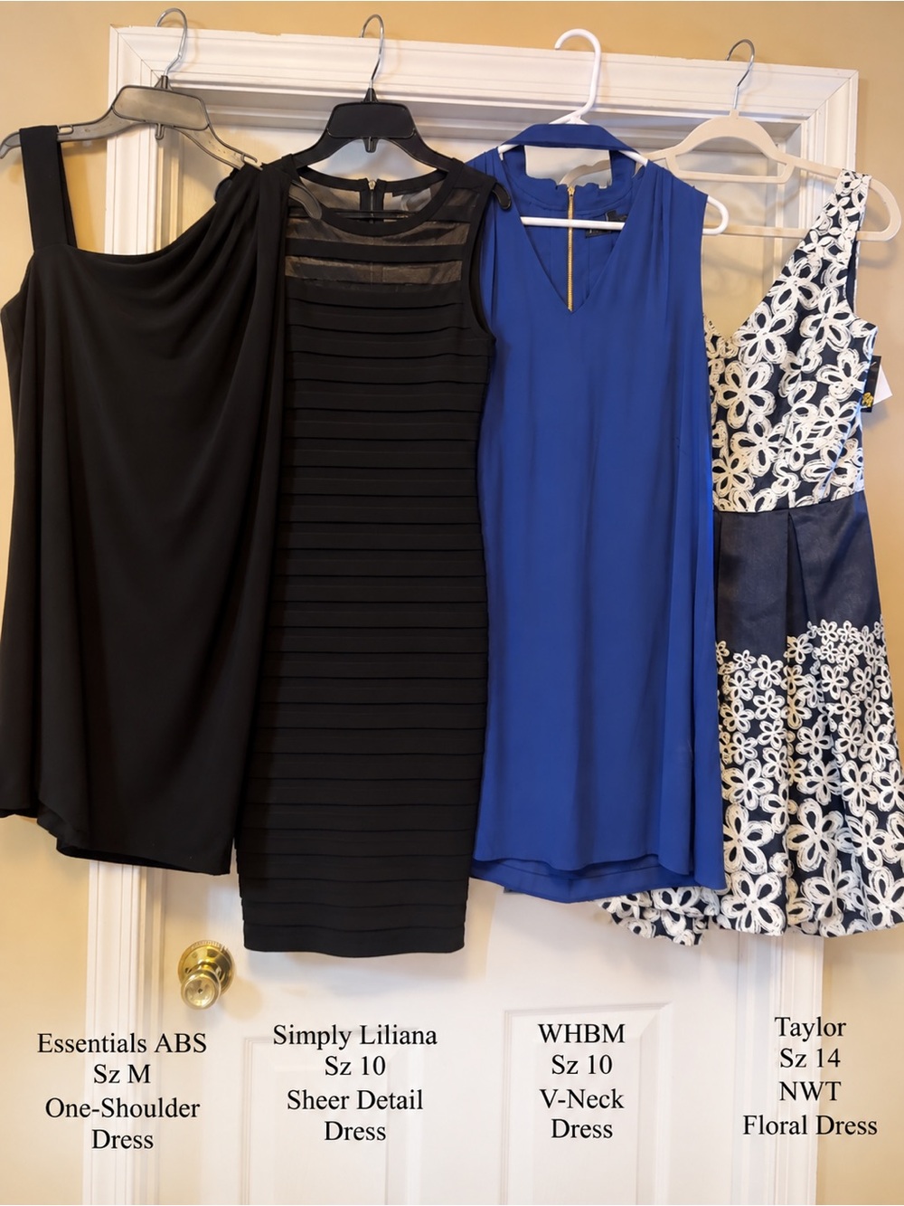 Women’s Dress Lot 4; Sz M (10-14) ABS, WHBM, Liliana, Taylor (NWT)